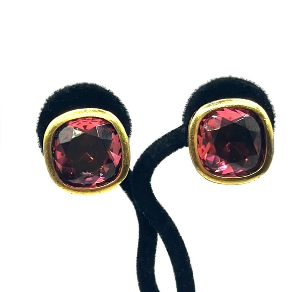 Yves Saint Laurent Pink and Gold Classic Earrings Vintage Clip on Earrings  1980 - Picture 7 of 14